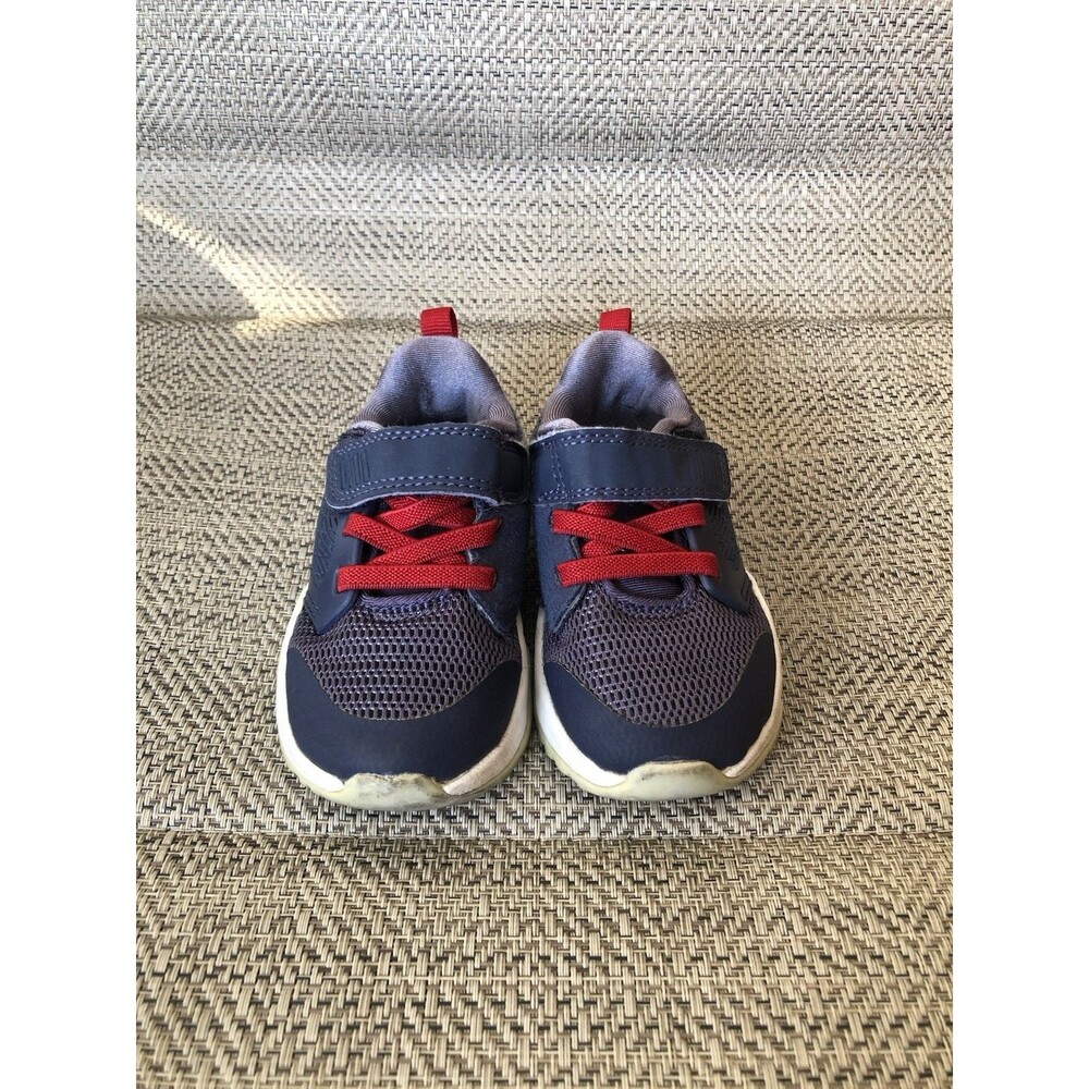 Cat & Jack Target Toddler Sneakers Shoes Size 6 Navy Blue Grey Red Strap Running